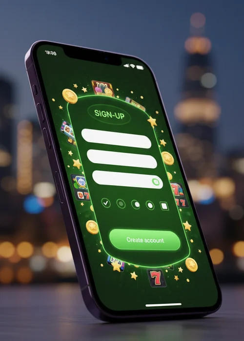 Benutzeroberfläche der schnellen Registrierung bei My Chance Casino mit Eingabefeldern für E-Mail und persönliche Daten